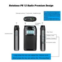 Retekess Radio digital PR12, radio de bolsillo AM FM, mini radio con micro  SD, pantalla retroiluminada y conector para auriculares, apto para correr y