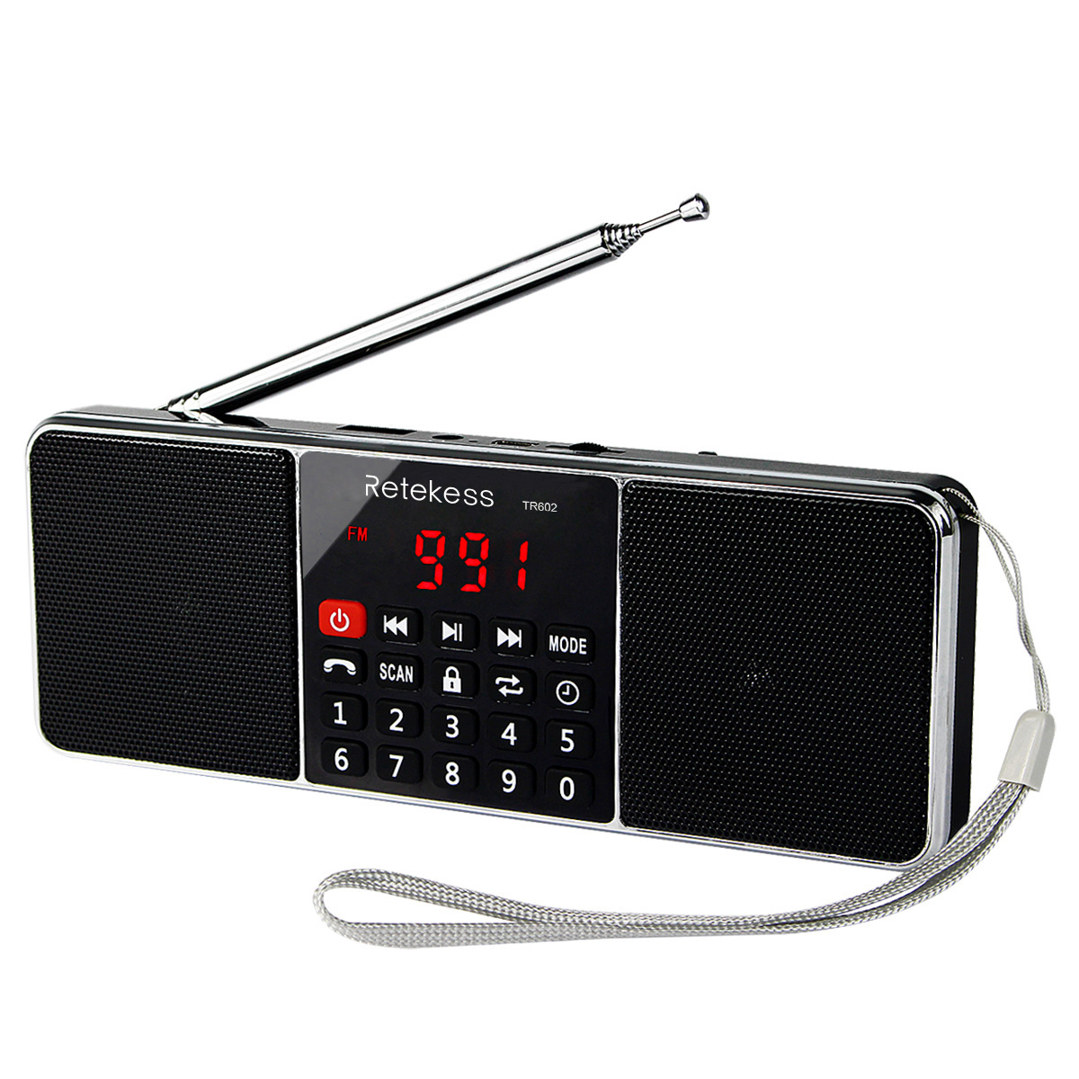 Retekess Radios digitales TR602, radios portátiles AM FM, radio estéreo  recargable soporta puerto USB TF inalámbrico, temporizador de sueño y manos
