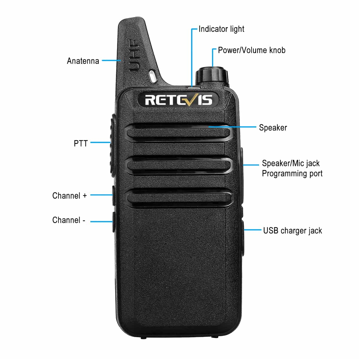 Retevis Two Way Radio in Restaurant Hotel RT22 (1 Pair)