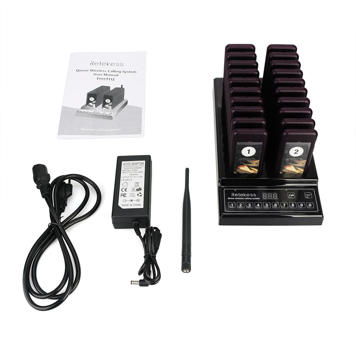 TD172 Restaurant Wireless Pager System 1Sender+20*Untersetzer Pagers Tierklinik 