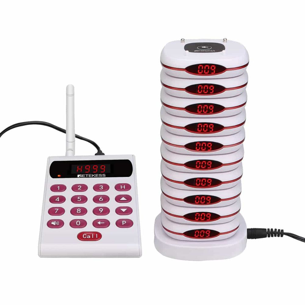 Retekess T119 Restaurantausrüstung Wireless Calling PagingSystem+10Coaster Pager 