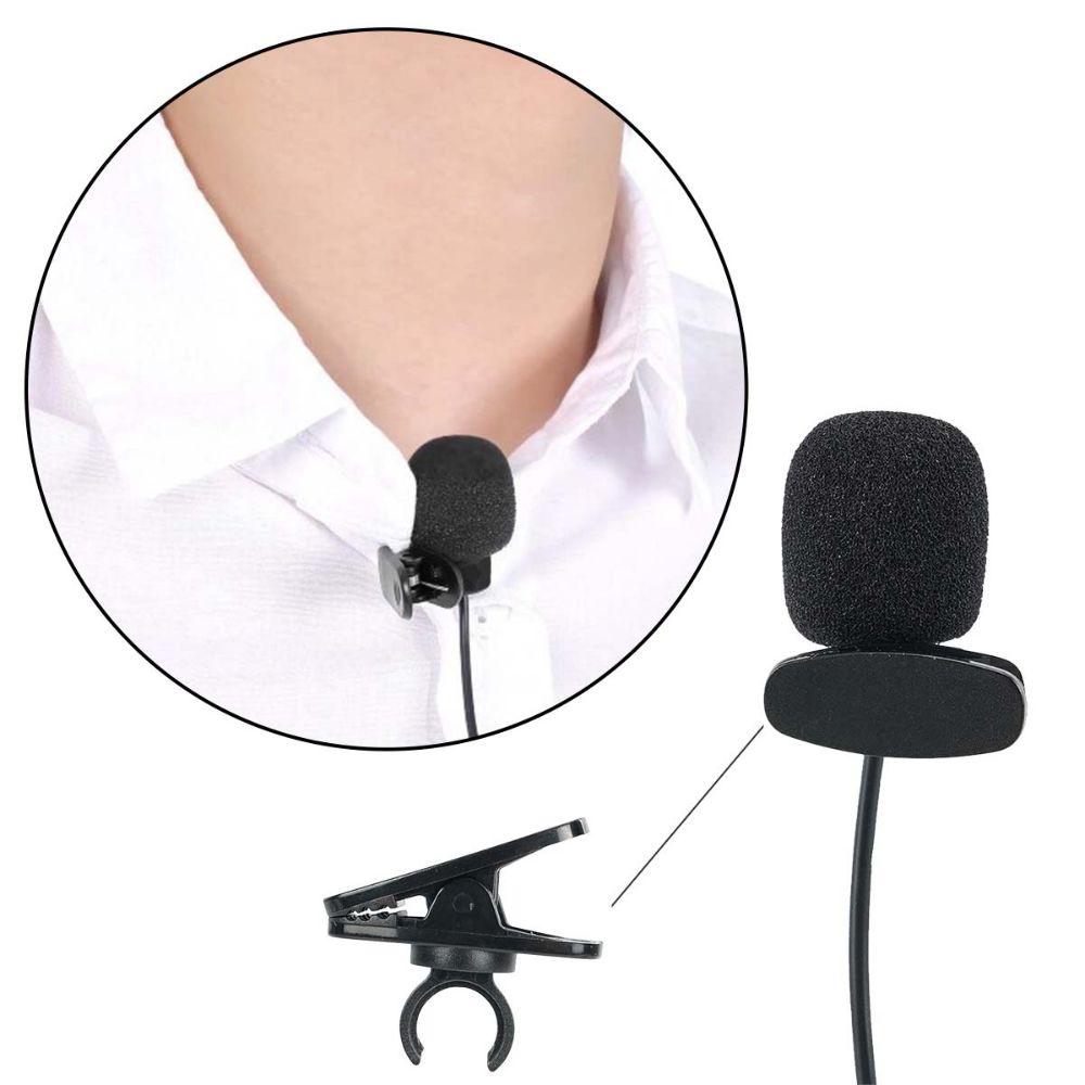 Retekess F4511B Portable Clip-on Lapel Microphone 3.5mm Jack Hands-free Wired Microphone for Tour guide System