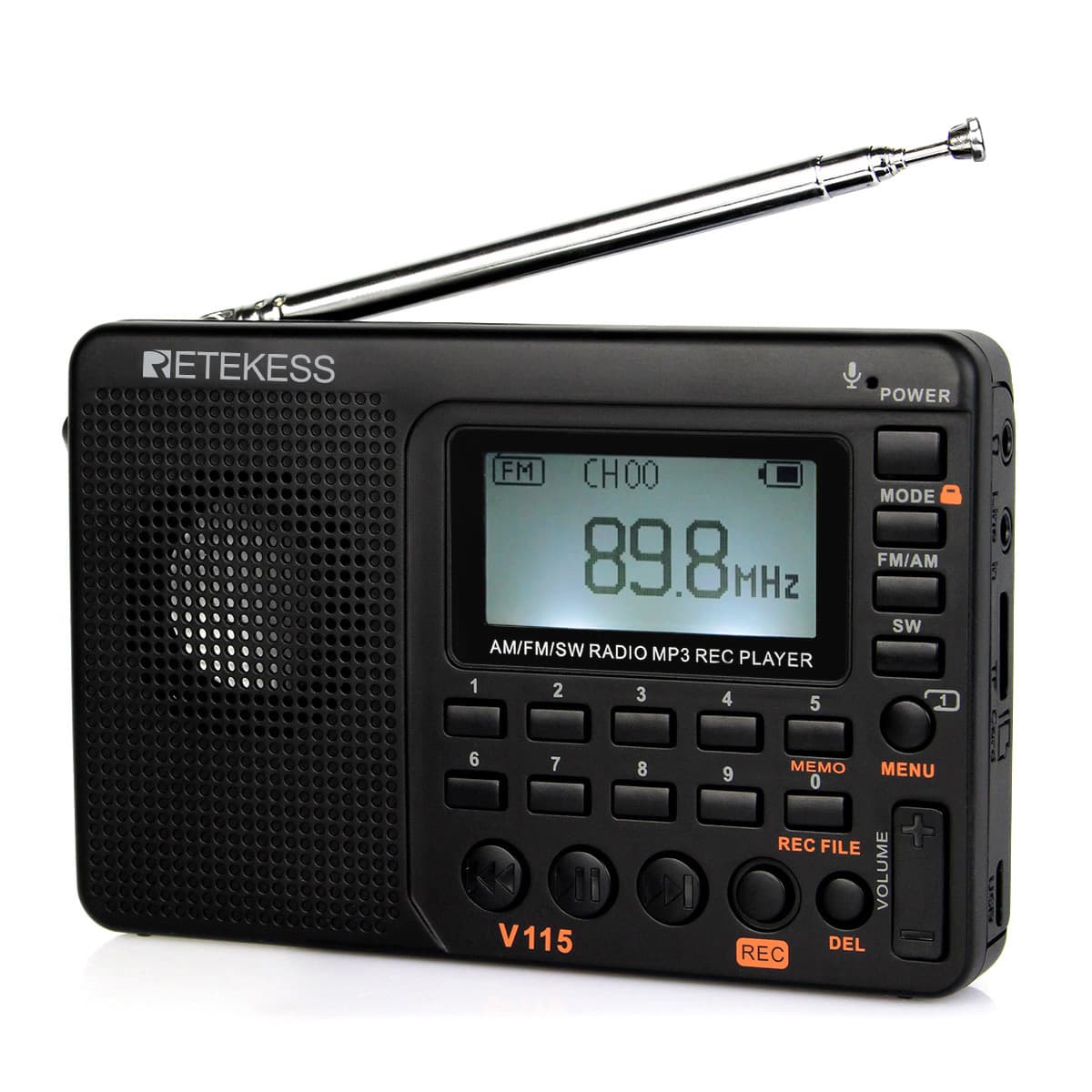 viool Verzakking Bekwaam Retekess V115 Portable AM FM Radio with Shortwave MP3 Player