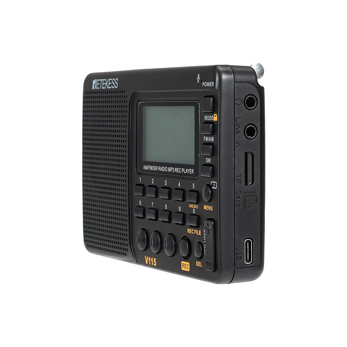 Retekess V115 Portable AM FM Radio with Shortwave MP3 Player