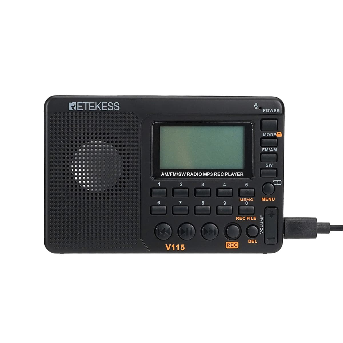 Retekess V115 Portable AM FM Radio with Shortwave MP3 Player