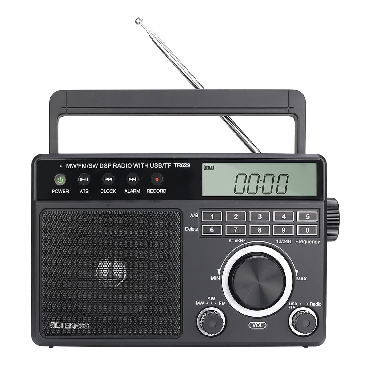 Retekess TR629 Radios portátiles de onda corta, radio digital AM FM enchufe  con DSP, soporte retroiluminación pantalla LCD, sintonización digital y