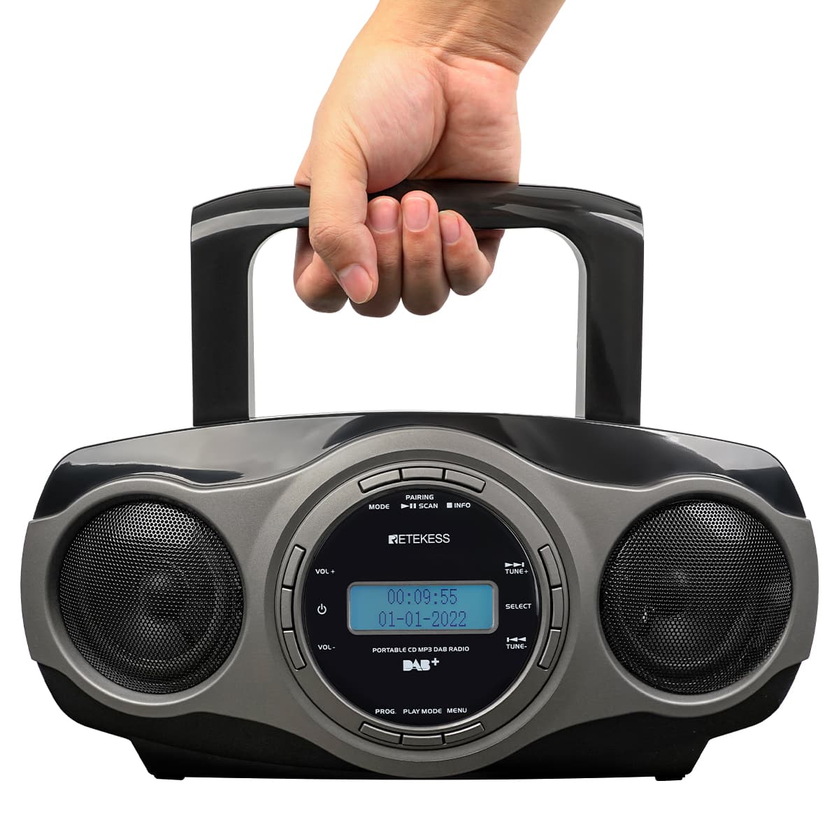 Retekess Stereo FM Radio Portable player, Receive DAB Station, Support USB, CD, AUX, European Version