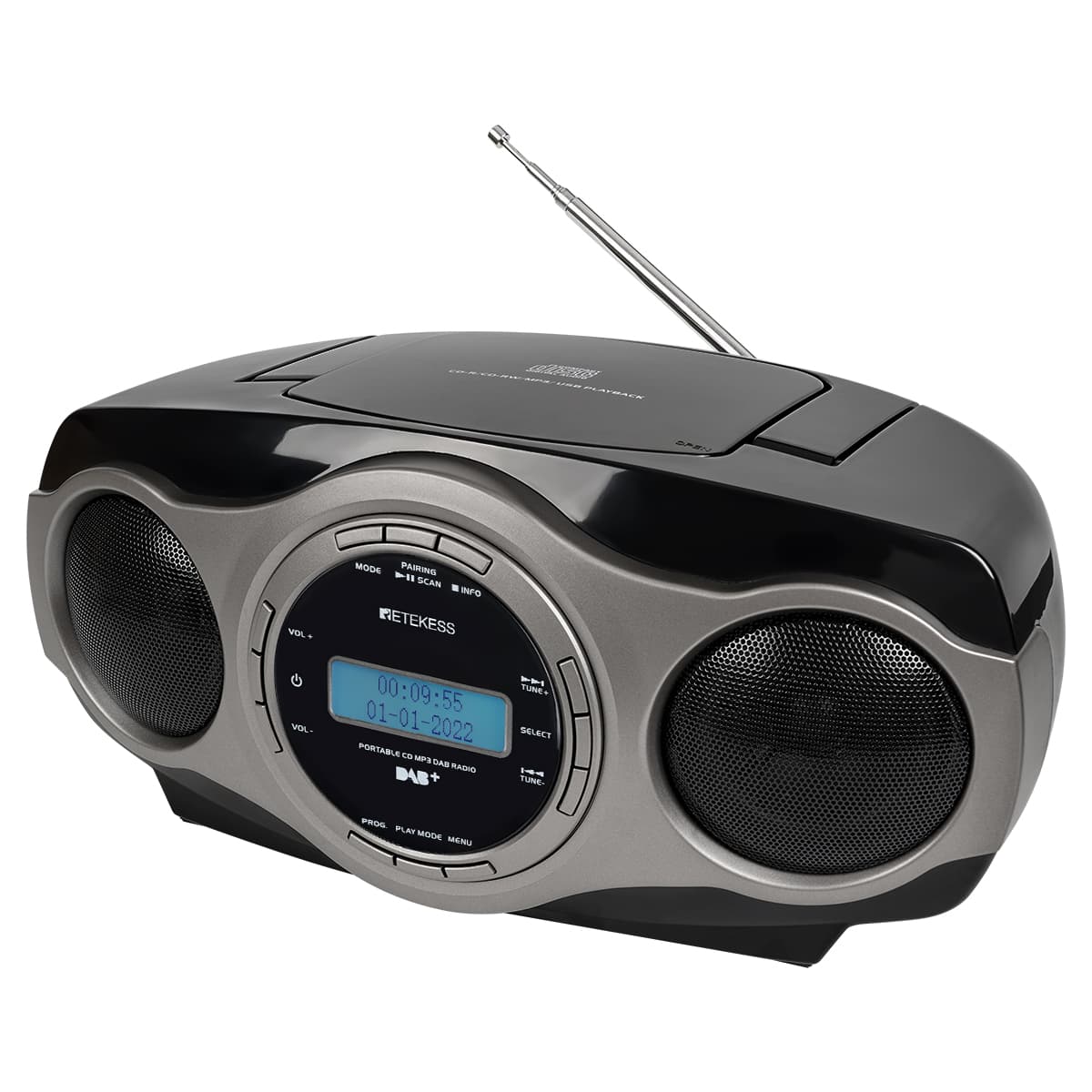 Retekess TR631 Stereo FM Radio Portable CD player, Receive DAB Station,  Support USB, CD, AUX, European Version