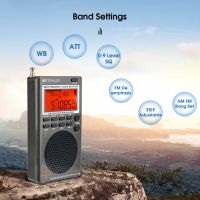 Retekess Radio de onda corta TR111, radio de bolsillo con Bluetooth, AM FM  SW VHF WB Radio con control de aplicación, TF, grabación, reloj, alarma