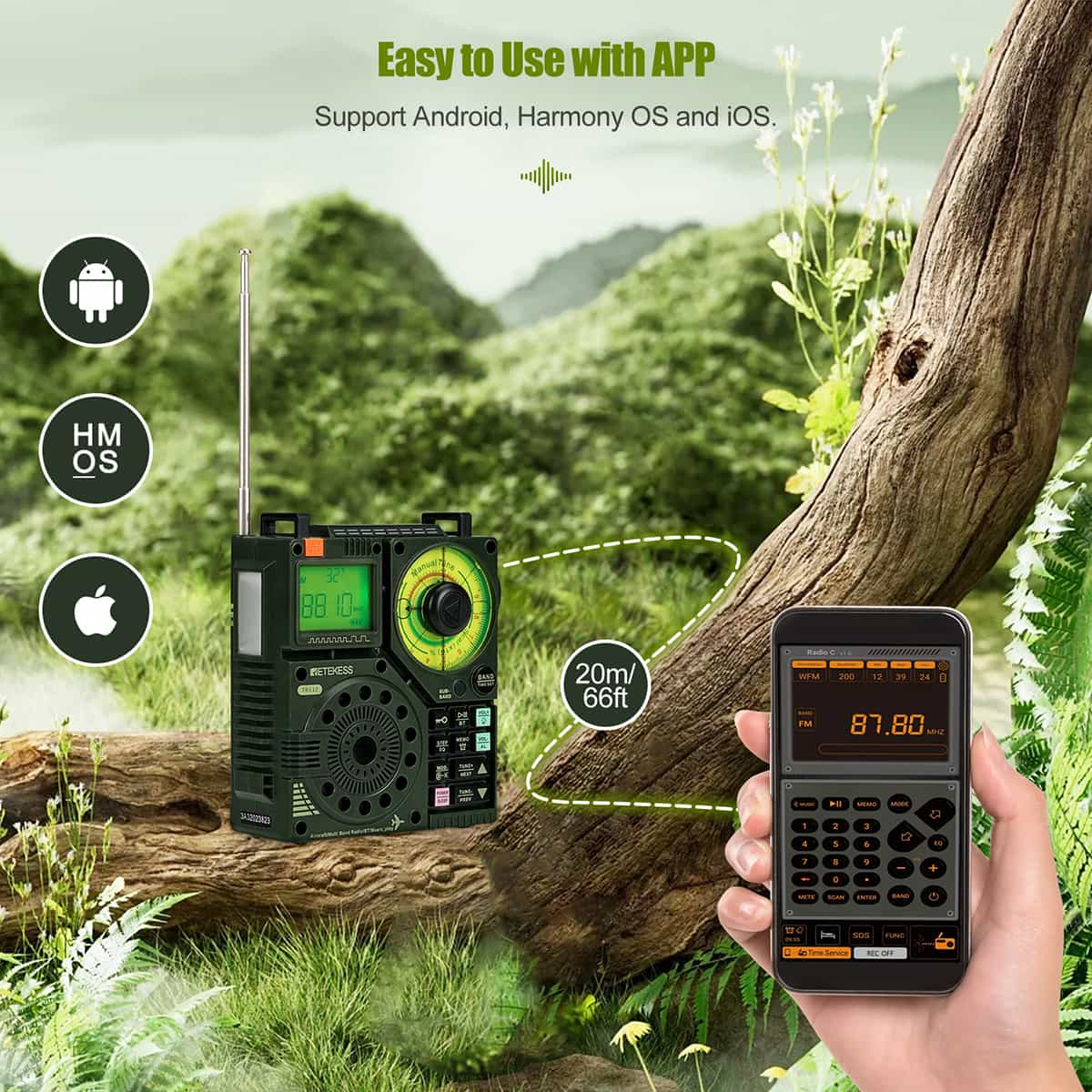 Retekess TR110 Mini Bande Aéronautique Radio Scanner, Portable