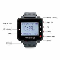Retekess T128 Wireless Restaurant Calling System：1*Watch Receiver&10*Call Pagers 