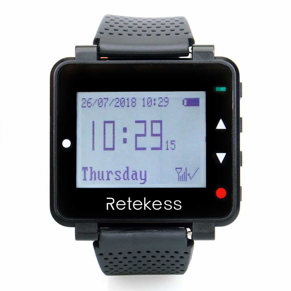 Retekess T128 Wireless Calling System Wrist Receiver with TD004 Wireless Call Button