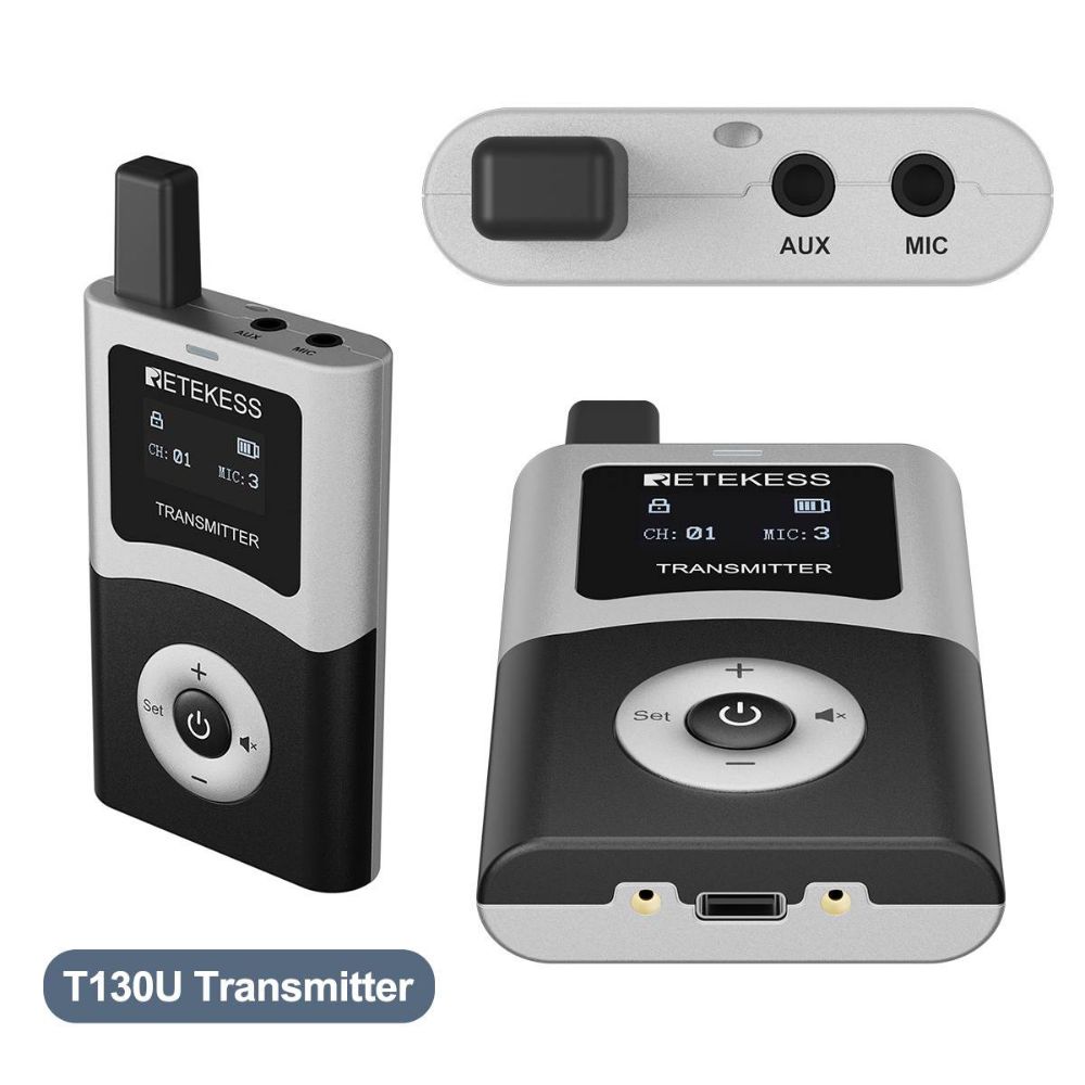 Retekess T130U T131U Digital Group Tour System UHF Transmission for Guided Tours, Group Communication, Meeting, School and Factory