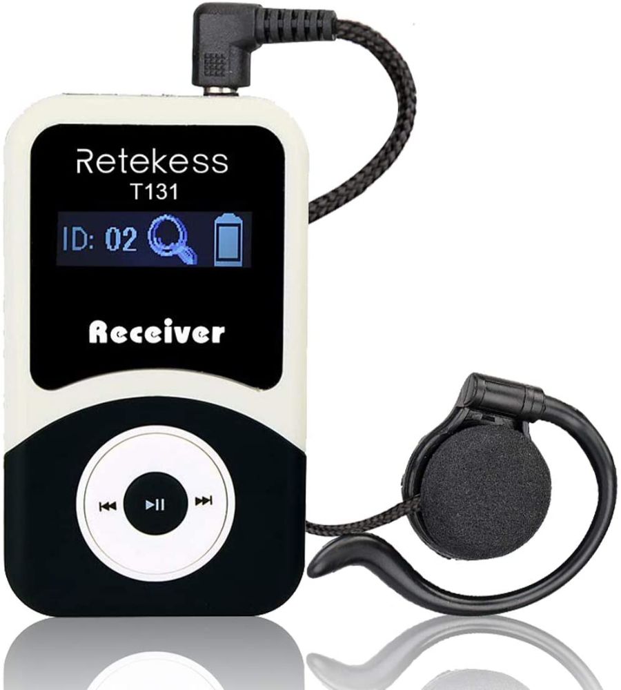 Retekess T131 Receiver for T130 Crystal Sound Tour Guide System