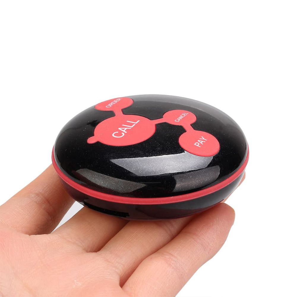 Retekess TD112 Wireless Watch Pager Receiver with TD010 4-keys Black Wireless Call Buttons 