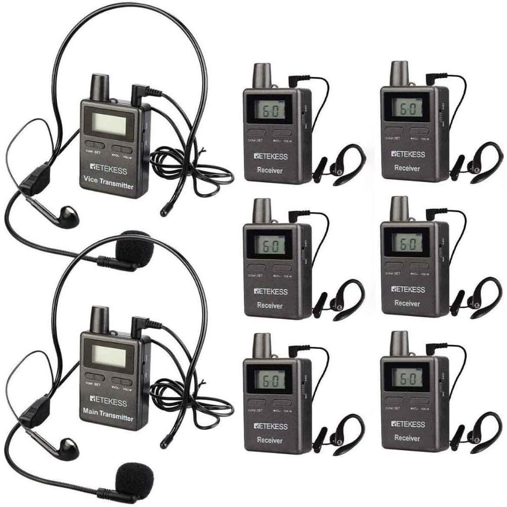 Retekess TT105 Tour Guide System 2.4GHz Two Way Transmitter and Receiver
