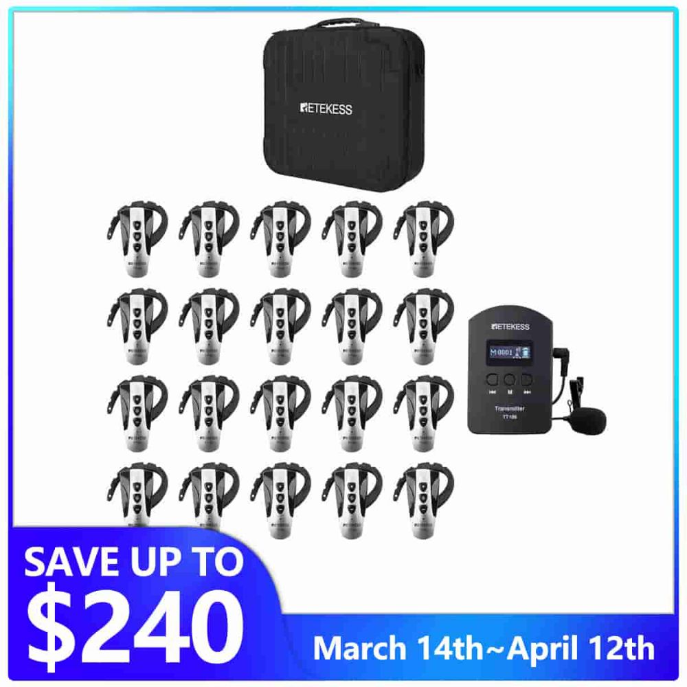 Retekess TT106 Tourist Guide System with Portable Carry Bag