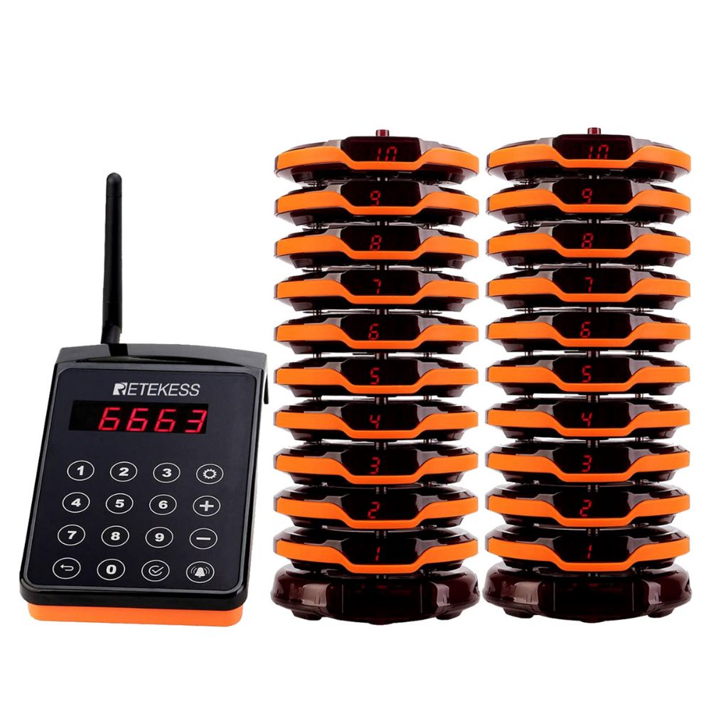 Retekess TD156 IP67 Waterproof and Long Range 800m Coaster Pager System for Restaurant,  Clubs, Bars, Resorts, Catering Customer Entertainment