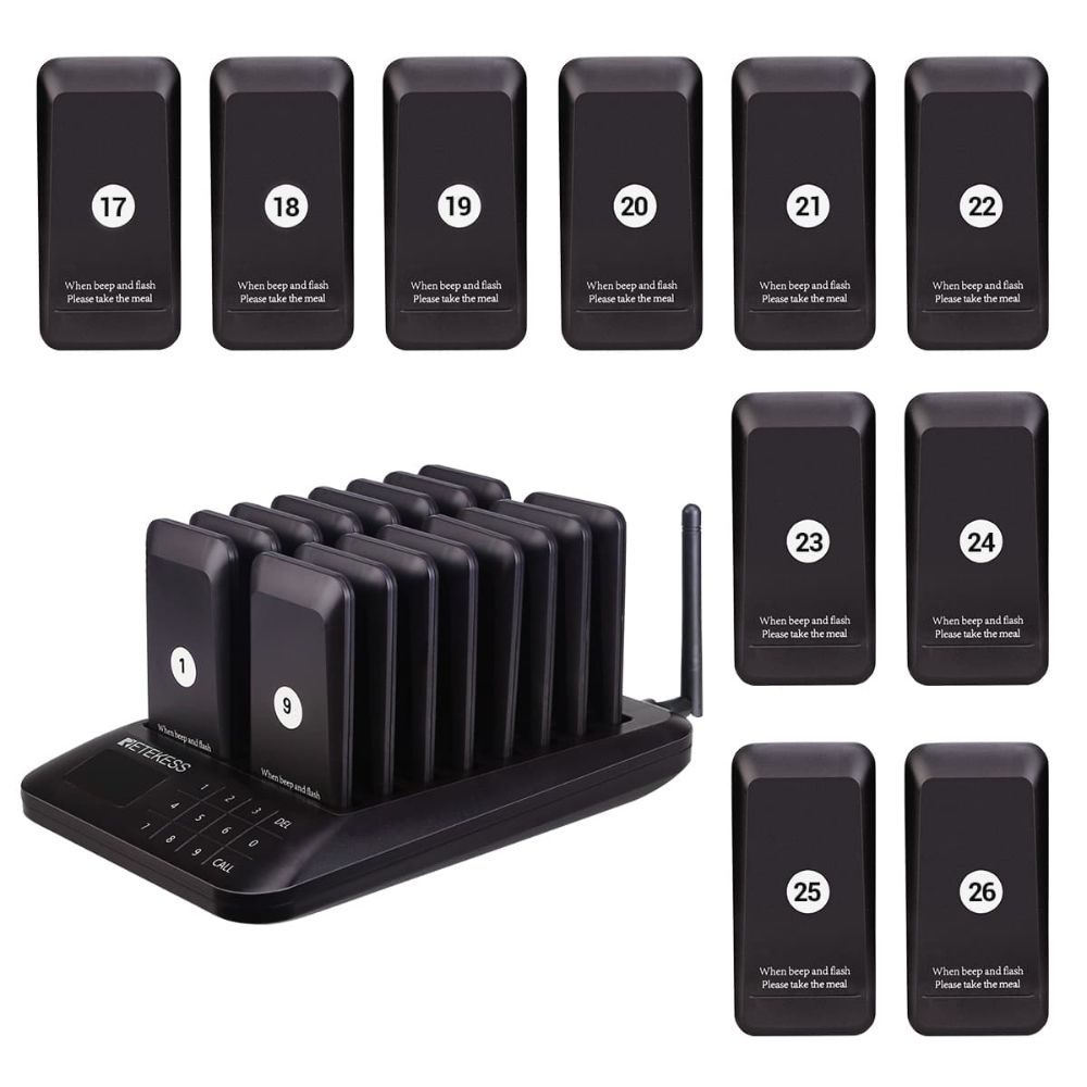  Retekess TD157  Wireless Guest Pager System with 26 Pagers