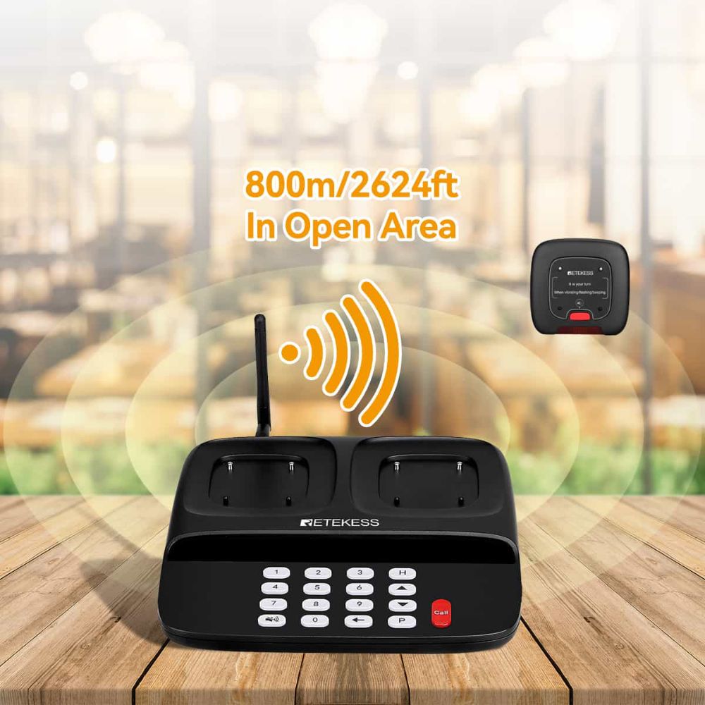 Retekess TD183 Long Range Pager System 800M, Rugged Pager, Durable Pager for Restaurants, Bars, Cafes