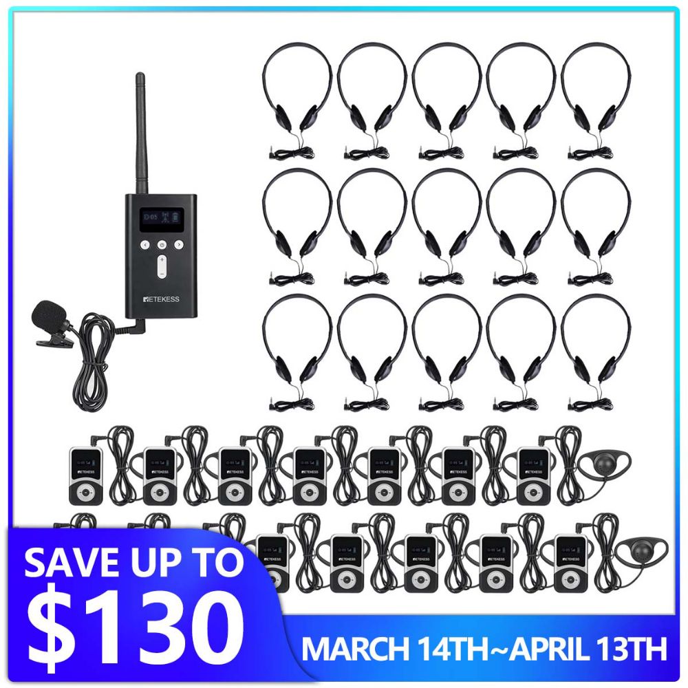 Retekess T130S T131S Simultaneous Translation Equipment for Church Translation Court Interpreter