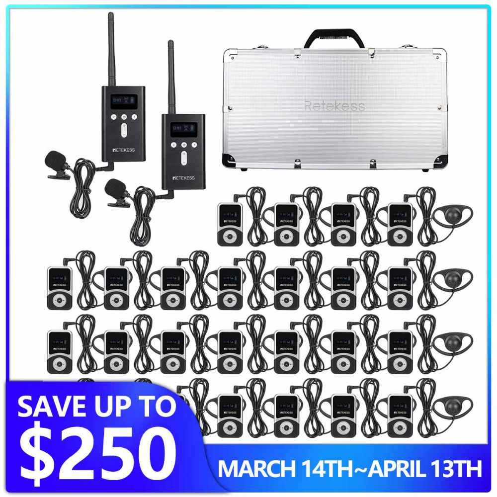 Retekess T130S T131S Tour Audio System for Tourism with Charging Case