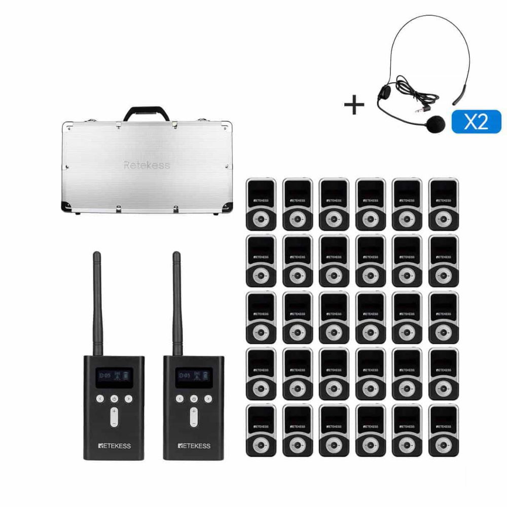 Retekess T130S T131S Wireless Guide System for Receptions, Conferences and Tours with Charging Case