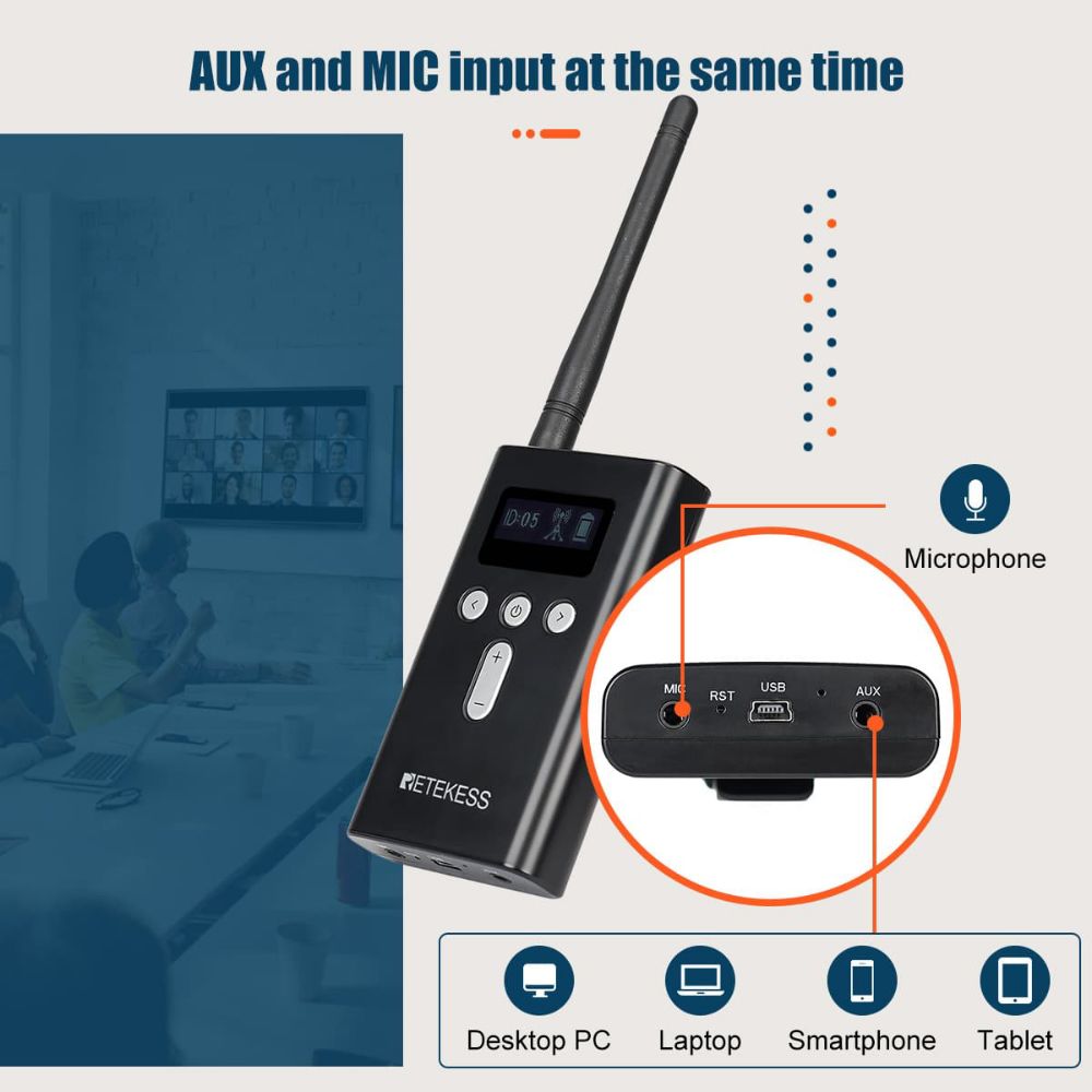 Retekess T130S T131S Wireless Guide System for Receptions, Conferences and Tours with Charging Case