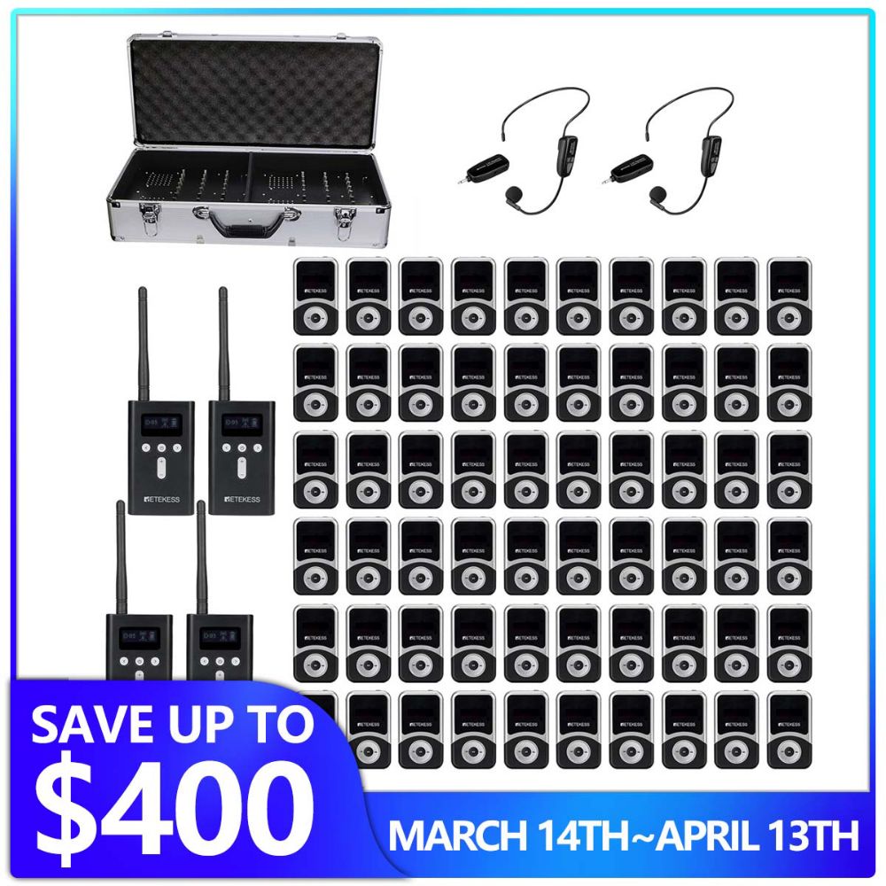 Retekess T130S T131S Assistive Listening Systems for Conference Training Teaching with Wireless Microphone
