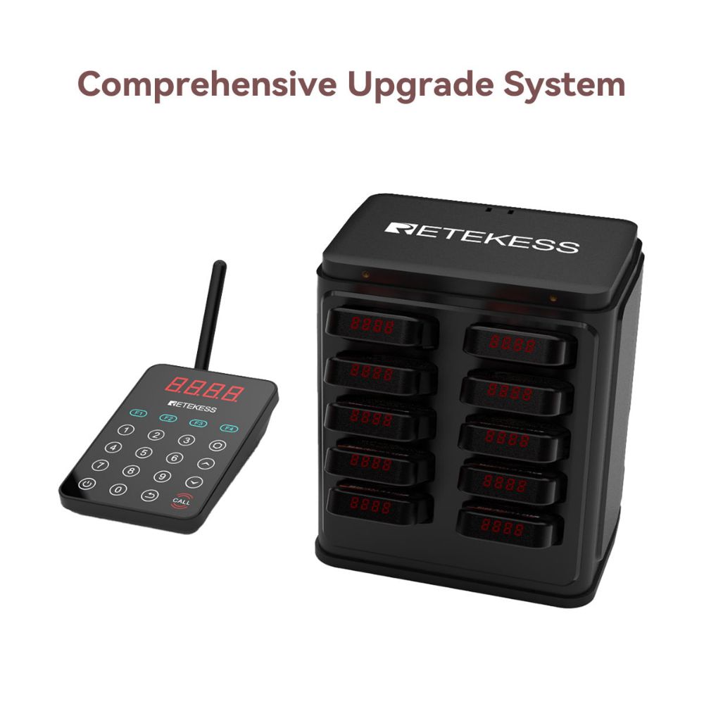 Retekess TD177 Matrices Paging System Wall-Mountable One-Click Automatic Programming Comprehensive Upgrade Wireless Pager System