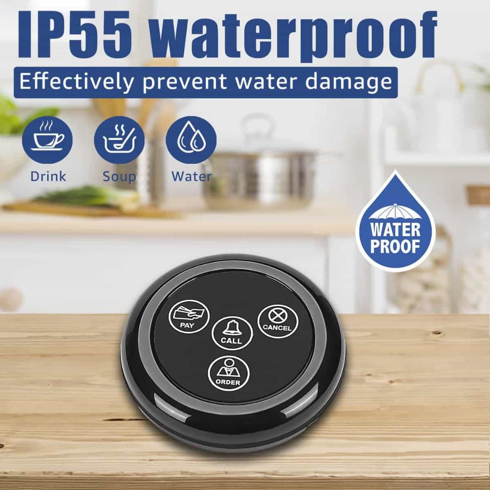 Retekess TD032 Silicone IP55 Waterproof Series Call Buttons for Restaurants,Hotels,SPA
