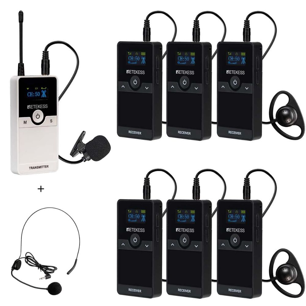 TT116 Tour Guide Headset System Removable Rechargeable Battery UHF Noise Reduction European Frequency