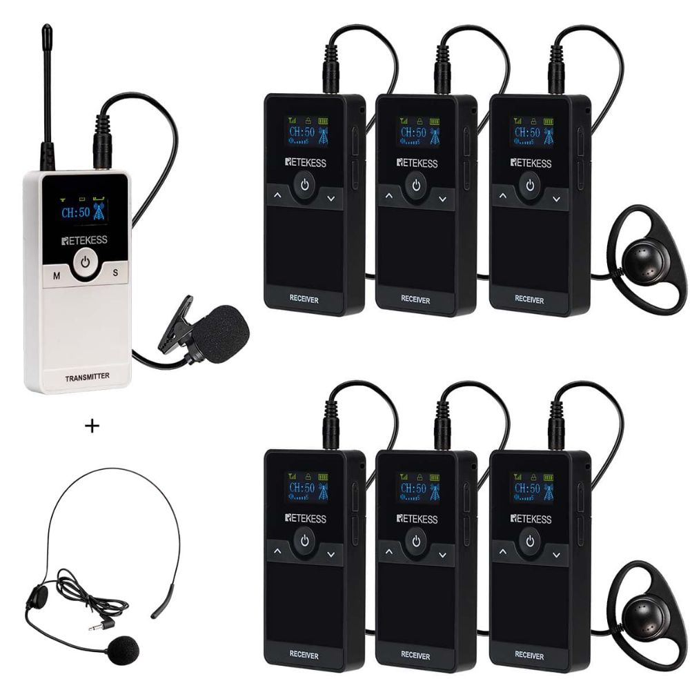 Retekess TT116 Audio Tour Guide Equipment UHF Noise Reduction American frequency