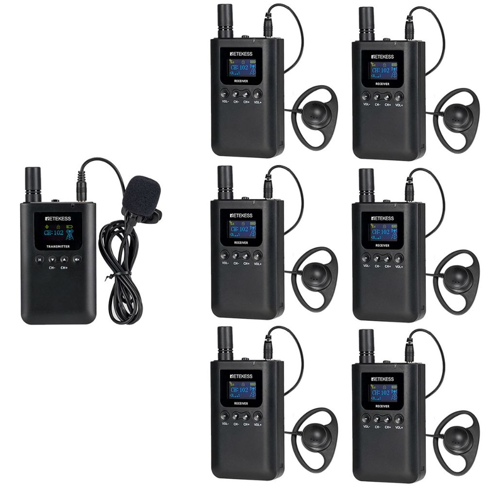 Retekess TT125 Audio Tour Guide 100 Hours Long Battery Life for Tour Guiding 