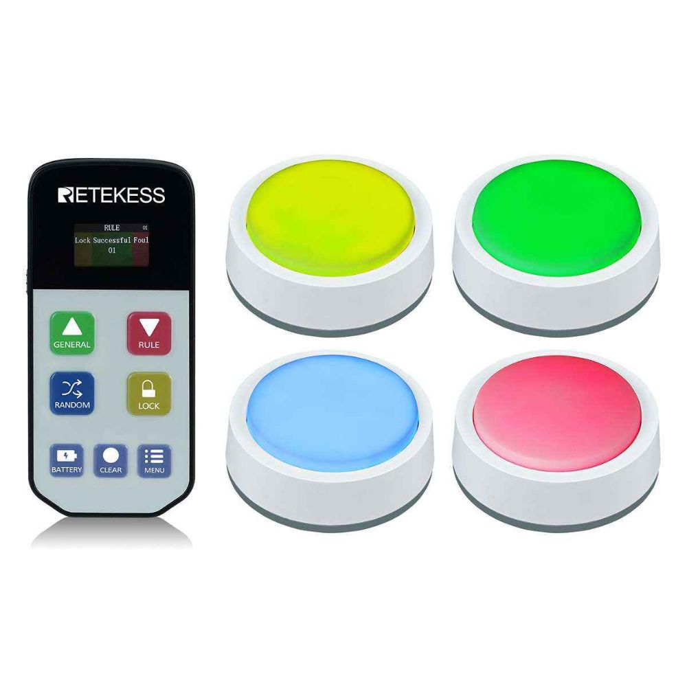 Retekess Quiz Buzzer System TM102 for School Competitions, Classroom Educational, Parties, Family Games