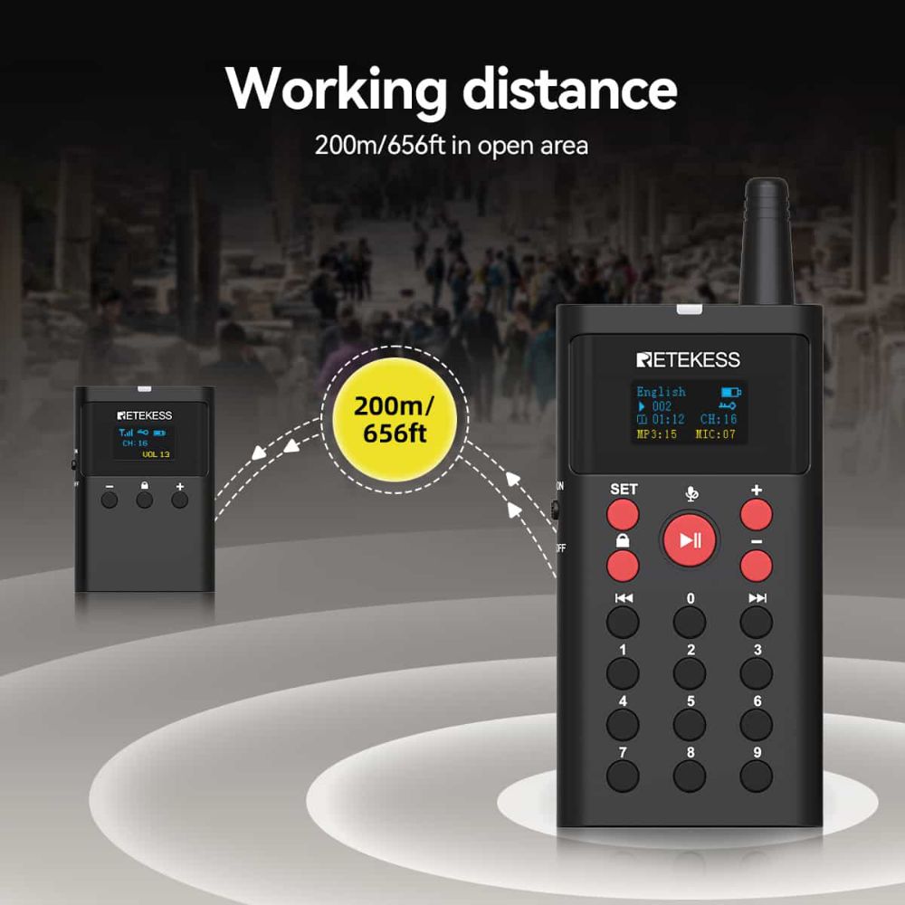 TT127 Wireless Tour Guide System with MP3 Player for Museums, Heritage and Tourism Sites