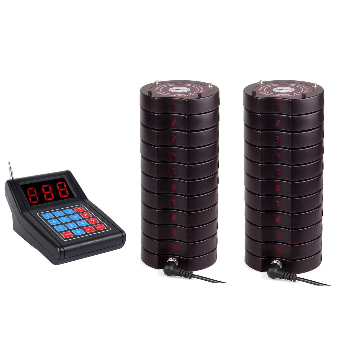 Restaurant Wireless Call Paging System1*Keypad Transmitter&18*Coaster Pagers UK 