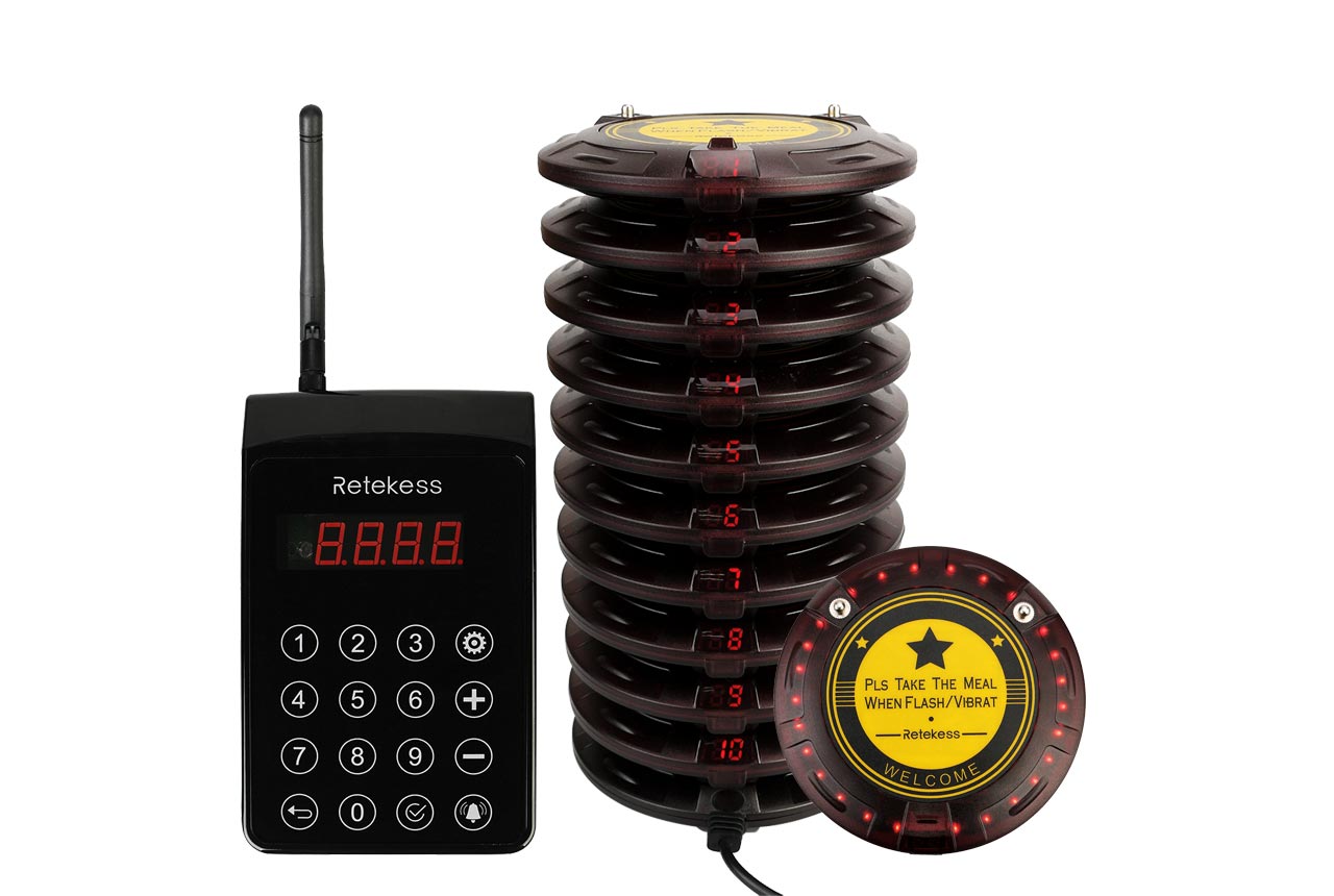Retekess SU668 Restaurant Guest Wireless Queuing Paging-System+10 Untersetzer DE 