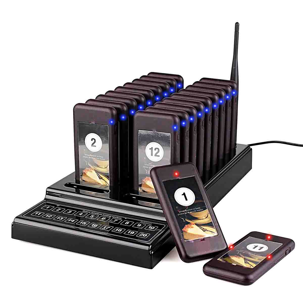 30xPagers anrufen DE Retekess Wireless Restaurant Calling System 3xUhrempfänger 