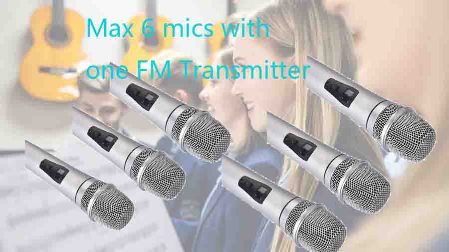 How Many Mircrophones Wok with the FM Transmitter?