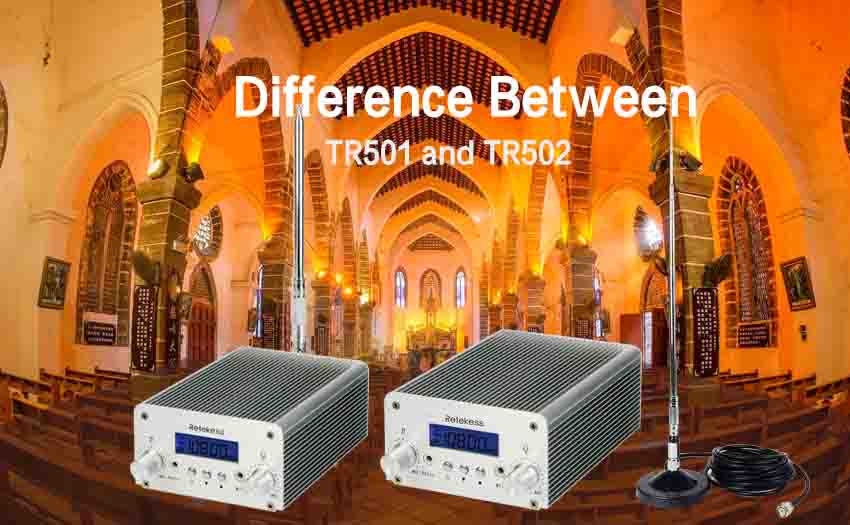 What is the difference between TR501 and TR502 FM Broadcast Transmitter?
