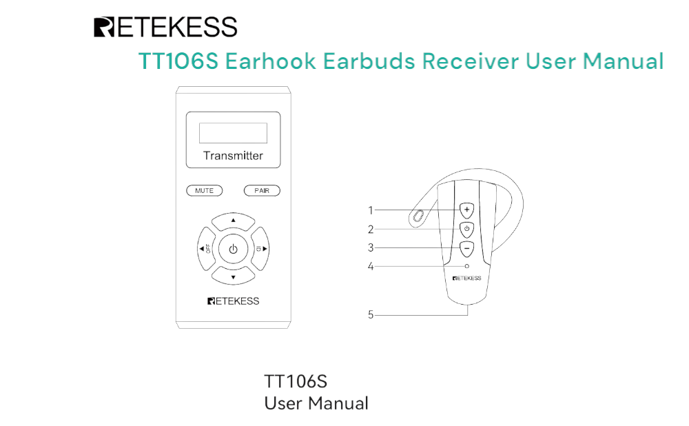 TT106S Earhook Earbuds Receiver User Manual