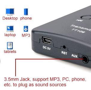 AUX function of tour guide audio system