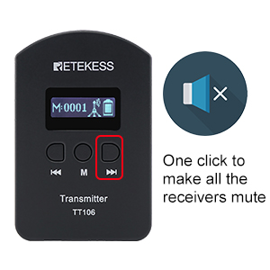 retekess tt106 tour guide system with mute function