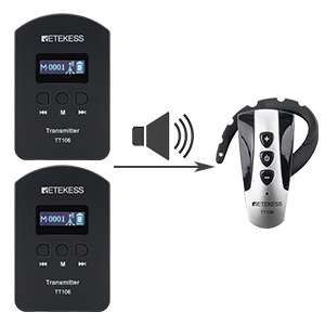 Features of the retekess tt106 wireless tour guide audio system