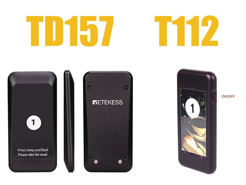 TD157 and T112 Retekess wireless customer paging system pager details