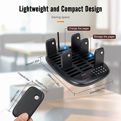 compact size of TD175P guest paging system