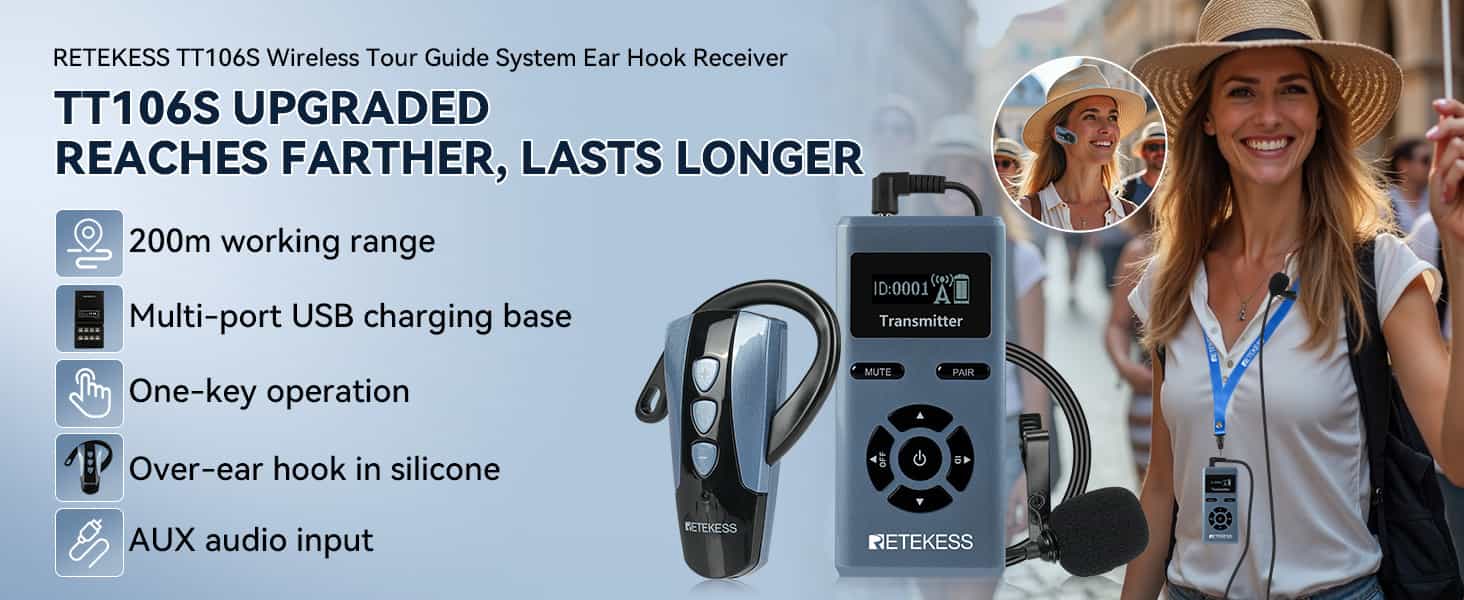 RETEKESS-TT106S-Wireless-Tour-Guide-System-Ear-Hook-Receiver