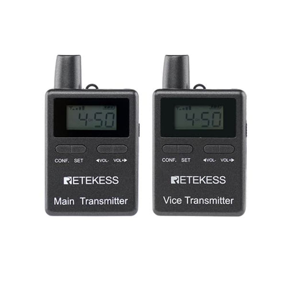 Retekess TT105 Wireless Tour Guide Main Transmitter and Vice Transmitter