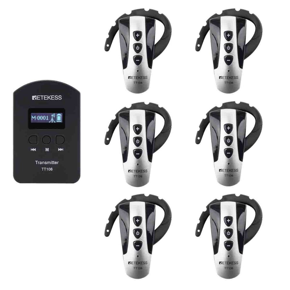 Retekess TT106 Whisper Tour Guide System Support 2 Transmitter in One Group